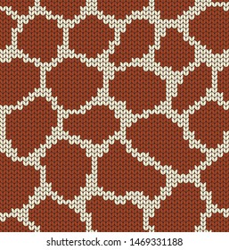 Giraffe Fur. Seamless Decorative Background. Knitted Pattern For Sweater, Scarf Or Socks. Jacquard Weave. Wallpaper Or Cover. Illustration