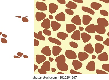 Giraffe fur seamless pattern, tropical animal skin texture
