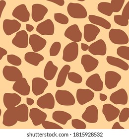 Giraffe fur seamless pattern, tropical animal skin texture