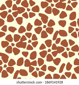 Giraffe fur seamless pattern, tropical animal skin texture.