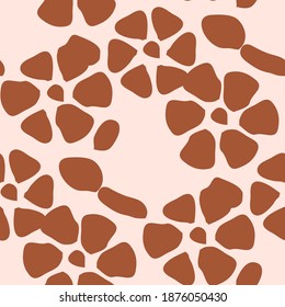 Giraffe fur seamless pattern, tropical animal skin texture.
