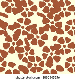 Giraffe fur seamless pattern, tropical animal skin texture.