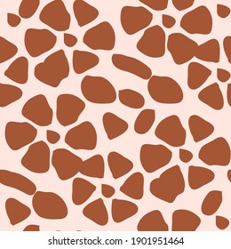 Giraffe fur seamless pattern, tropical animal skin texture.