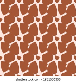 Giraffe fur seamless pattern, tropical animal skin texture.