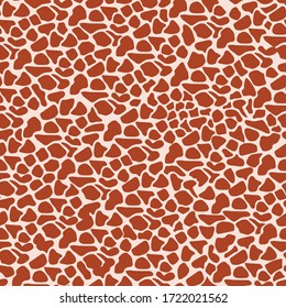 Giraffe fur texture seamless pattern. Vector illustration