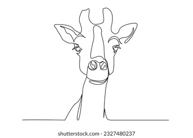 giraffe gazelle mammal animal head portrait line art