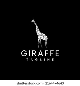 Giraffe geometric polygonal logo vector icon design template