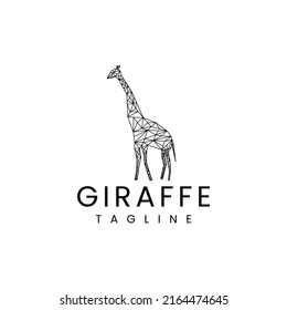 Giraffe geometric polygonal logo vector icon design template