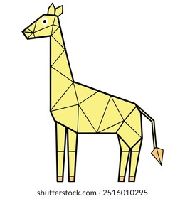 Giraffe in geometric shapes on white