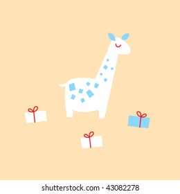 giraffe gift greeting card