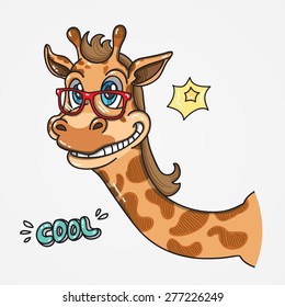 Giraffe with glasses