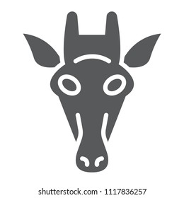 Giraffe glyph icon, animal and zoo, mammal sign vector graphics, a solid pattern on a white background, eps 10.