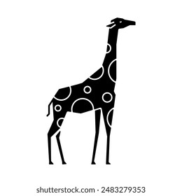 Giraffe in glyph style suitable for icon or logo