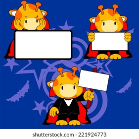 giraffe with halloween vampire costume in vector format very easy to edit