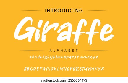 Giraffe Handgeschriebene Pinselschriftart für das Briefing von Anführungszeichen. Moderne Kalligraphie im handgezeichneten Pinselstil.