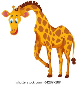 Giraffe with happy face illustration