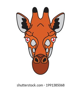 giraffe head cartoon character logo mascot