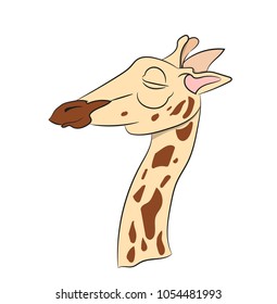 giraffe head color, vector, white background