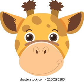 Giraffe head in flat style illustration