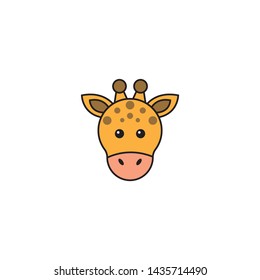 Giraffe head icon on a white background