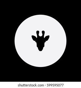 Giraffe Head icon silhouette vector illustration

