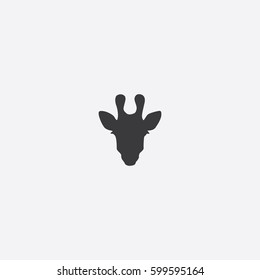 Giraffe Head icon silhouette vector illustration

