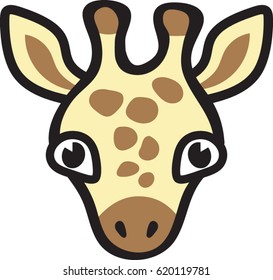 Giraffe Head Icon - Vector Illustration