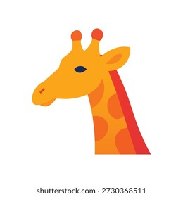 Ilustración de cabeza de jirafa en estilo de icono simple
