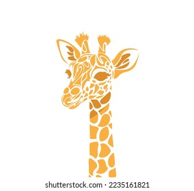 diseño vectorial de la ilustración de la cabeza de la jirafa. concepto creativo del logotipo de animales salvajes.