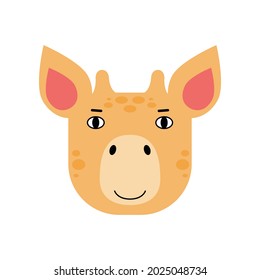 Giraffe head illustration. Vector illustration in a flat style
