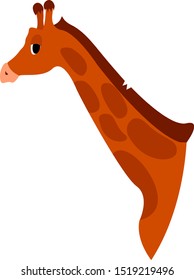 Giraffe head, illustration, vector on white background.