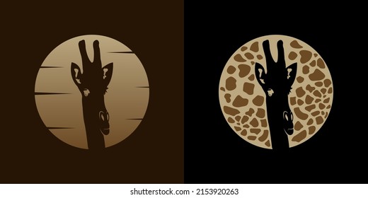Giraffe head logo design in circle with creative concept