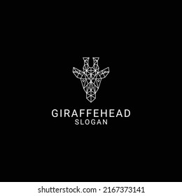 Giraffe head logo design icon template