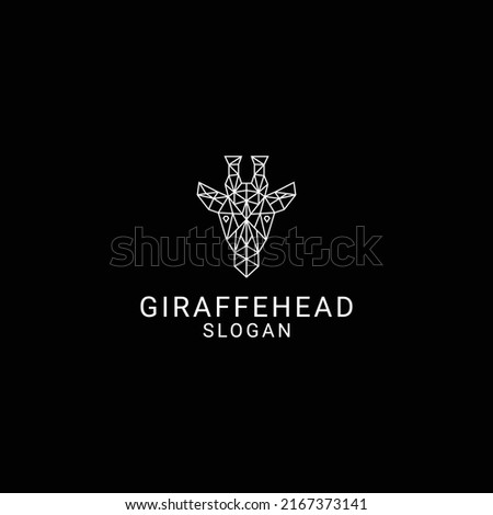 Giraffe head logo design icon template
