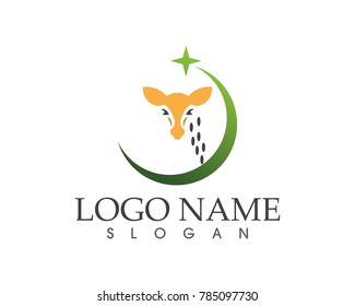 Giraffe head  logo design template