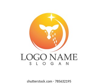 Giraffe head logo design template