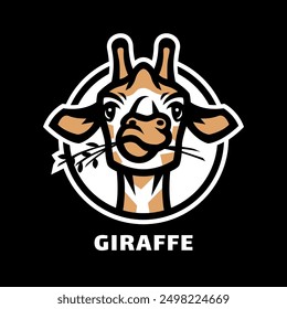 Giraffe head logo, symbol on a dark background.