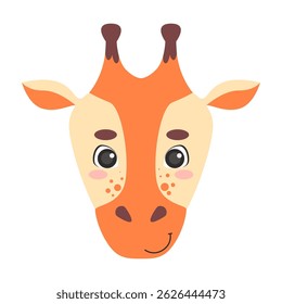 Giraffe head on isolated background. Vector illustration in a flat style