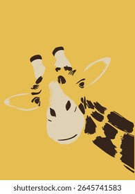 Giraffe head peeking out. Vector illustration. Ideal for poster, postcard or banner.