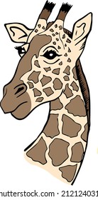Giraffe head in realistic style