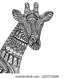 Giraffe-Kopfposition mandala zentangle-Farbseiten-Illustration für Ihr Unternehmen oder Ihre Marke