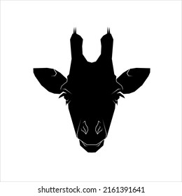 Giraffe Head Silhouette For Logo Or Graphic Design Element. Vector Illustration