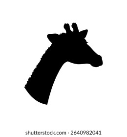 Giraffe head silhouette vector flat illustration design.