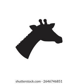 Giraffe head silhouette vector flat illustration design.