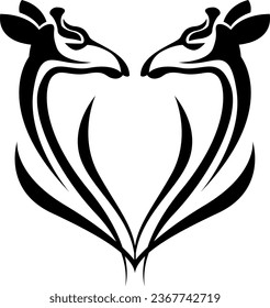 Giraffe head tattoo, tattoo illustration, vector on a white background.