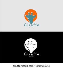 giraffe head vector design logo