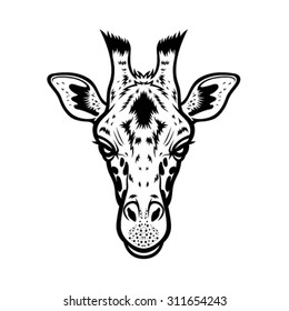 Outline Giraffe Face Clipart