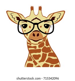 Giraffe head vector graphic illustration.