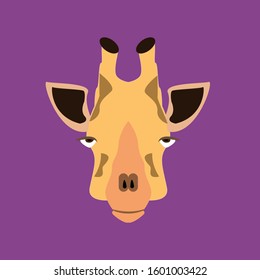 giraffe head vector illustration. giraffe head logo icon.