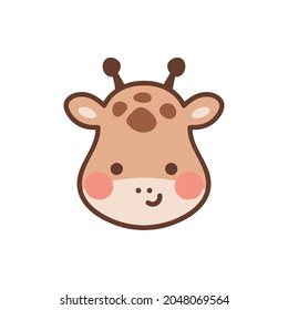 Giraffe head vector illustration for nursery. Cute and childish design for fabric, textile, wallpaper, bedding, swaddles or gender-neutral apparel.